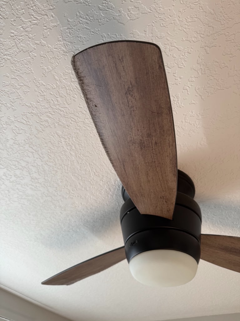 Ceiling Fan before cleaning